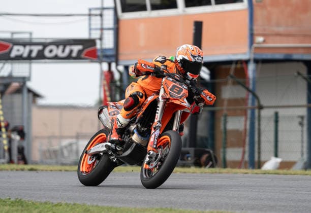 IPA85410283 - Bertola Edoardo (ITA) - KTM during FIM Supermoto World Championship, WM, Weltmeisterschaft 2026 - Grand Prix of Piemonte, Supermoto race in Busca, Italy, June 06 2026  Copyright: xSilvanoxMarcoxCesario IPAxSportx xx 85410283