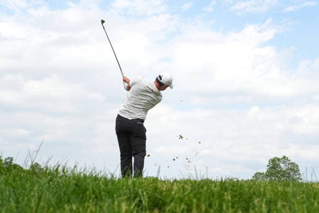 DUBLIN, OH - JUNE 06: Rory McIlroy of Northern Ireland plays his shot from the 16th tee during third round of the Memorial Tournament on June 06, 2026 at the Muirfield Village Golf Club in Dublin, Ohio. (Photo by Jason Mowry Icon Sportswire) GOLF: JUN 06 PGA, Golf Herren the Memorial Tournament presented by Workday EDITORIAL USE ONLY Icon260606042