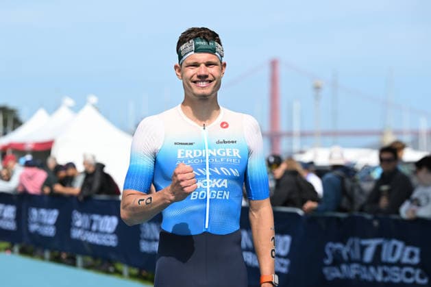 Sokin Escape From Alcatraz Triathlon - T100 San Francisco 2026 SAN FRANCISCO, CA - JUNE 6: Germany’s Rico Bogen wins The Sokin Escape From Alcatraz Triathlon - T100 at Marina Blvd in San Francisco, California, United States on June 6, 2026. Tayfun Coskun Anadolu California United States. Editorial use only. Please get in touch for any other usage.  Copyright: x2026xAnadoluxTayfunxCoskunx