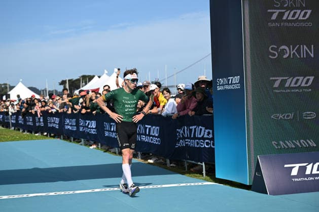 Sokin Escape From Alcatraz Triathlon - T100 San Francisco 2026 SAN FRANCISCO, CA - JUNE 6: Reigning T100 men’s champion Hayden Wilde wins third place during The Sokin Escape From Alcatraz Triathlon at Marina Blvd in San Francisco, California, United States on June 6, 2026. Tayfun Coskun Anadolu California United States. Editorial use only. Please get in touch for any other usage.  Copyright: x2026xAnadoluxTayfunxCoskunx