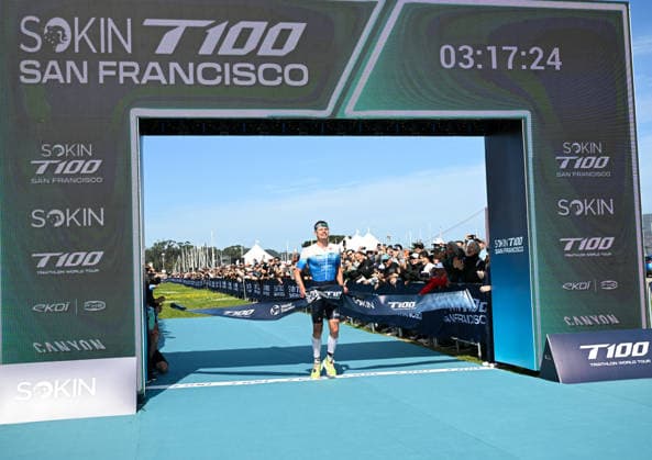 Sokin Escape From Alcatraz Triathlon - T100 San Francisco 2026 SAN FRANCISCO, CA - JUNE 6: Germany’s Rico Bogen wins The Sokin Escape From Alcatraz Triathlon - T100 at Marina Blvd in San Francisco, California, United States on June 6, 2026. Tayfun Coskun Anadolu California United States. Editorial use only. Please get in touch for any other usage.  Copyright: x2026xAnadoluxTayfunxCoskunx