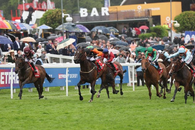 Arklow Lad (J. Harry Davies T. Michael Appleby) wins the Betfred ÔDashÕ Handicap Stakes during The Derby Meeting at Epsom Racecourse, Epsom, UK on 6 June 2026. Copyright: xKenxSparksx 45050083