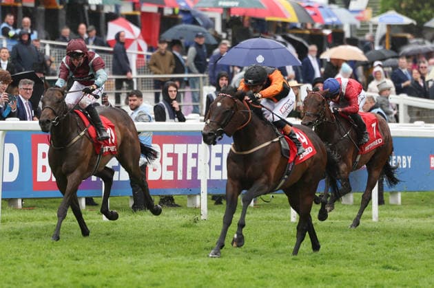 Arklow Lad (J. Harry Davies T. Michael Appleby) wins the Betfred ÔDashÕ Handicap Stakes during The Derby Meeting at Epsom Racecourse, Epsom, UK on 6 June 2026. Copyright: xKenxSparksx 45050084
