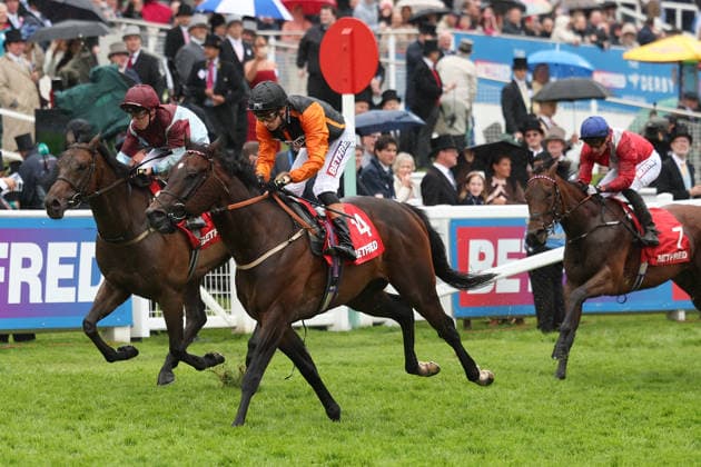 Arklow Lad (J. Harry Davies T. Michael Appleby) wins the Betfred ÔDashÕ Handicap Stakes during The Derby Meeting at Epsom Racecourse, Epsom, UK on 6 June 2026. Copyright: xKenxSparksx 45050086
