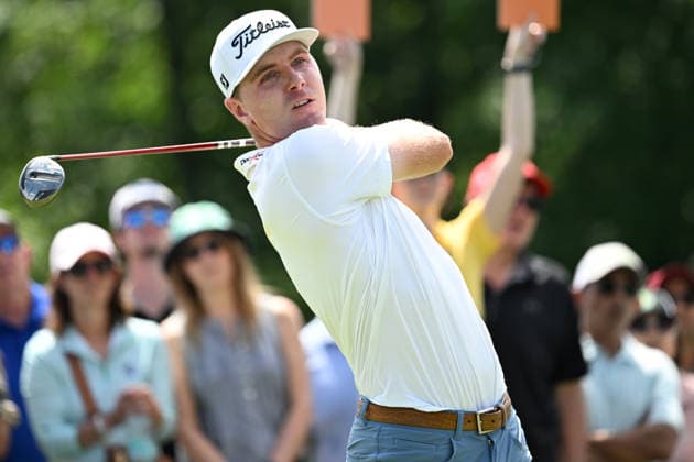 June 6, 2026: Ryan Gerard (USA) drives off the first tee during the third round of the Memorial Tournament in Dublin, Ohio. Cal Media PGA, Golf Herren 2026: The Memorial Tournament Third Round JUN 6  - ZUMAc04_ 20260606_zma_c04_013 Copyright: xBrentxClarkx