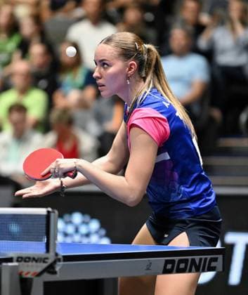 Titelverteidigerin Annett Kaufmann (SV DJK Kolbermoor) zieht erneut in das DM-Halbfinale der Damen ein - Titelverteidigerin Annett Kaufmann (SV DJK Kolbermoor) zieht erneut in das DM-Halbfinale der Damen ein - LOTTO Thüringen TT-Finals 2026 in Erfurt. Deutsche Meisterschaften der Damen und Herren am 6. Juni 2026 in der Messe Erfurt. Erfurt Messe Erfurt Thüringen Deutschland