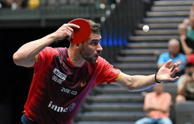 Patrick Franziska vom 1. FC Saarbrücken-TT steht im Halbfinale der Deutschen Meisterschaften Patrick Franziska vom 1. FC Saarbrücken-TT steht im Halbfinale und will erstmals den Titel holen - LOTTO Thüringen TT-Finals 2026 in Erfurt. Deutsche Meisterschaften der Damen und Herren am 6. Juni 2026 in der Messe Erfurt. Erfurt Messe Erfurt Thüringen Deutschland