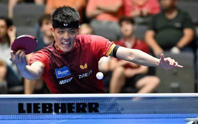 Dang Qiu von Borussia Düsseldorf steht im DM-Halbfinale Dang Qiu von Borussia Düsseldorf steht im DM-Halbfinale - LOTTO Thüringen TT-Finals 2026 in Erfurt. Deutsche Meisterschaften der Damen und Herren am 6. Juni 2026 in der Messe Erfurt. Erfurt Messe Erfurt Thüringen Deutschland