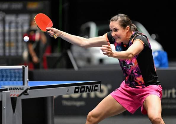 Die Weltranglistenneunte Sabine Winter (TSV Dachau) steht im DM-Halbfinale Die Weltranglistenneunte Sabine Winter (TSV Dachau) besiegt U15-Weltmeisterin Koharu Itagaki steht im DM-Halbfinale - LOTTO Thüringen TT-Finals 2026 in Erfurt. Deutsche Meisterschaften der Damen und Herren am 6. Juni 2026 in der Messe Erfurt. Erfurt Messe Erfurt Thüringen Deutschland