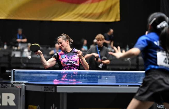Die Weltranglistenneunte Sabine Winter (TSV Dachau) steht im DM-Halbfinale Die Weltranglistenneunte Sabine Winter (TSV Dachau) besiegt U15-Weltmeisterin Koharu Itagaki steht im DM-Halbfinale - LOTTO Thüringen TT-Finals 2026 in Erfurt. Deutsche Meisterschaften der Damen und Herren am 6. Juni 2026 in der Messe Erfurt. Erfurt Messe Erfurt Thüringen Deutschland