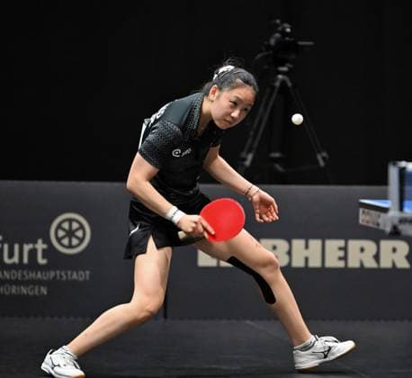Die 16 Jahre alte Abwehrspielerin Lisa Wang vom 1. FC Saarbrücken-TT steht erstmals im DM-Halbfinale Die 16 Jahre alte Abwehrspielerin Lisa Wang vom 1. FC Saarbrücken-TT zieht überraschend erstmals in ein DM-Halbfinale der Damen ein - LOTTO Thüringen TT-Finals 2026 in Erfurt. Deutsche Meisterschaften der Damen und Herren am 6. Juni 2026 in der Messe Erfurt. Erfurt Messe Erfurt Thüringen Deutschland