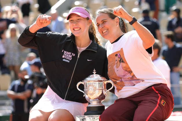 Mirra Andreeva, RUS, and Conchita Martinez, ESP, after final of 2026 French Open at Roland Garros, Paris, 06 06 2026; -
