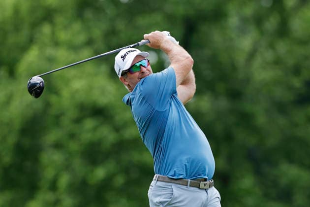 DUBLIN, OH - JUNE 06: Ryan Fox of New Zealand plays a tee shot at the eighteenth hole during the third round of the Memorial Tournament presented by Workday 2026 on June 06, 2026 at Muirfield Village Golf Club in Dublin, Ohio. (Photo by Joe Robbins Icon Sportswire) GOLF: JUN 06 PGA, Golf Herren the Memorial Tournament presented by Workday EDITORIAL USE ONLY Icon5732606060223
