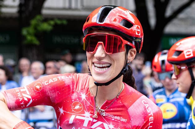 37th Giro d Italia Women 2026 - Stage 8 Elisa Balsamo of LIDL - TREK wears the Red Jersey during Stage 8 of the 37th Giro d Italia Women, a 106km stage from Rivoli to Sestriere, in Italy, on June 6, 2026. Rivoli Italy  Copyright: xTommasoxBerardix originalFilename:berardi-37thgiro260606_npMWl.jpg