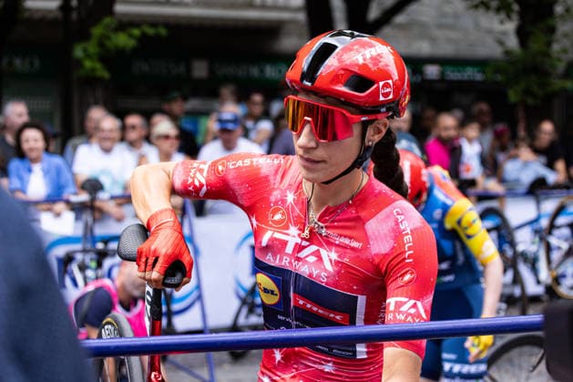 37th Giro d Italia Women 2026 - Stage 8 Elisa Balsamo of LIDL - TREK wears the Red Jersey during Stage 8 of the 37th Giro d Italia Women, a 106km stage from Rivoli to Sestriere, in Italy, on June 6, 2026. Rivoli Italy  Copyright: xTommasoxBerardix originalFilename:berardi-37thgiro260606_npn1r.jpg