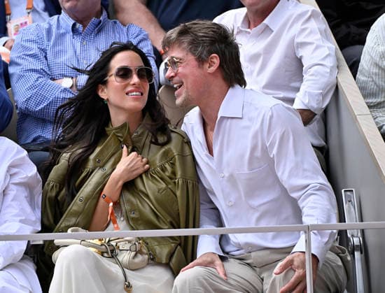 Franch Open 2026 French Open Paris Roland Garros Day 14 06.06.2026 Bradd Pitt and partner Ines de Ramon watch Mirra Andreeva (xxx) win Ladies Singles final Photo:- Roger Parker International Sports Fotos Ltd PARIS FRANCE Copyright: xx