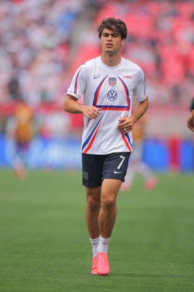 CHICAGO, IL - JUNE 06: Giovanni Reyna 7 of the United States prior to a friendly match between Germany on June 6, 2026 at Soldier Field in Chicago, Illinois. (Photo by Melissa Tamez Icon Sportswire) SOCCER: JUN 06 USA vs Germany EDITORIAL USE ONLY Icon260606098