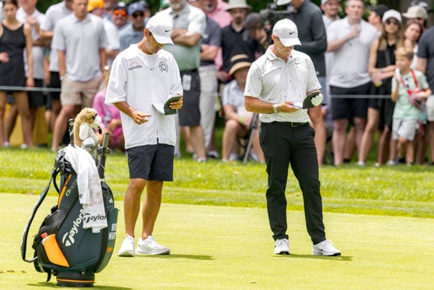 June 6, 2026, Dublin, Ohio, U.S: Rory McIlroy and his caddie review their yardage books the third round of The Memorial Tournament at Muirfield Village Golf Club, Dublin, Ohio. Dublin U.S - ZUMAs304 20260606_zaf_s304_016 Copyright: xScottxStuartx