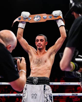 Sheffield Fight Week Ibraheem Sulaimaan (silver shorts) celebrates after beating Ibrahim Nadim (gold shorts) after their English Super Featherweight Title fight at Utilita Arena Sheffield, Sheffield 06 06 2026 UK Newspapers OUT Copyright: xMaxxTomlinsonx FIL-23539-0061