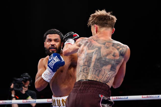 Sheffield Fight Week Josh Padley (black & pink shorts) in action against Aqib Fiaz during the EBU European Super Featherweight Title fight at Utilita Arena Sheffield, Sheffield 06 06 2026 UK Newspapers OUT Copyright: xMaxxTomlinsonx FIL-23539-0064