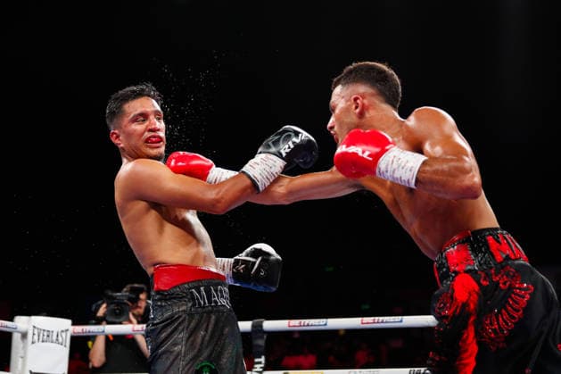 Sheffield Fight Week Adam Maca (black & red shorts) competes against Cesar Ignacio Paredes during their Super Featherweight Contest at Utilita Arena Sheffield, Sheffield 06 06 2026 UK Newspapers OUT Copyright: xMaxxTomlinsonx FIL-23539-0036