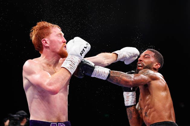 Sheffield Fight Week Aaron Bowen (purple shorts) competes against Troy Coleman during their Middleweight Contest at Utilita Arena Sheffield, Sheffield 06 06 2026 UK Newspapers OUT Copyright: xMaxxTomlinsonx FIL-23539-0046