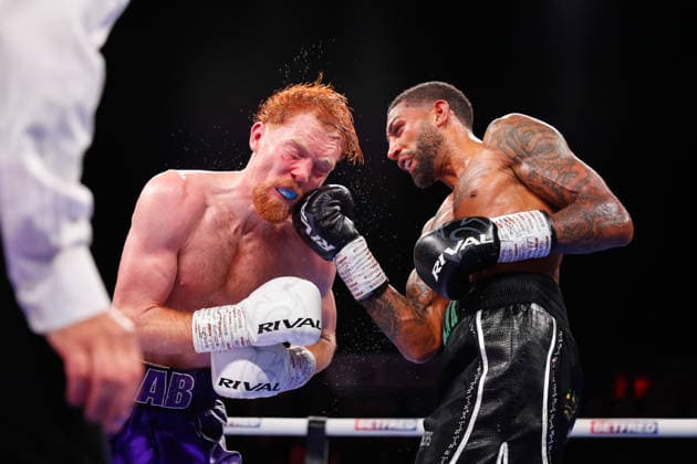 Sheffield Fight Week Aaron Bowen (purple shorts) competes against Troy Coleman during their Middleweight Contest at Utilita Arena Sheffield, Sheffield 06 06 2026 UK Newspapers OUT Copyright: xMaxxTomlinsonx FIL-23539-0049