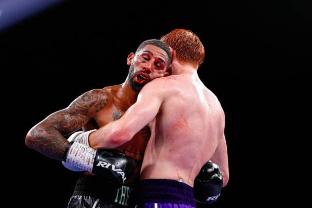 Sheffield Fight Week Aaron Bowen (purple shorts) competes against Troy Coleman during their Middleweight Contest at Utilita Arena Sheffield, Sheffield 06 06 2026 UK Newspapers OUT Copyright: xMaxxTomlinsonx FIL-23539-0052
