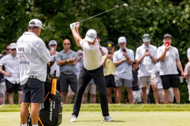 June 6, 2026, Dublin, Ohio, U.S: Justin Rose hits from the fairway during the third round of The Memorial Tournament at Muirfield Village Golf Club, Dublin, Ohio. Dublin U.S - ZUMAs304 20260606_zaf_s304_025 Copyright: xScottxStuartx