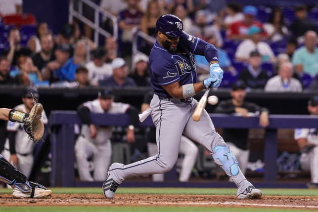 MLB, Baseball Herren, USA - Miami Marlins vs Tampa Bay Rays Tampa Bay Rays Designated Hitter Yandy Diaz in action during the Major League Baseball (MLB) game between the Miami Marlins and the Tampa Bay Rays in Miami, Florida, USA, 06 June 2026. MIAMI FLORIDA United States  Copyright: xCRISTOBALxHERRERA-ULASHKEVICHx