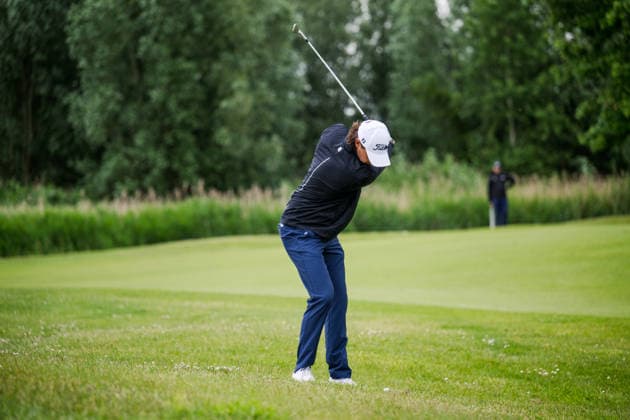KLM Open 2026 - Day Three Jacob Skov Olesen of Denmark plays his second shot from the fairway of the 16th hole during the third round of the KLM Open at The International in Amsterdam, Netherlands, on June 6, 2026. Amsterdam Netherlands  Copyright: xAndyxAstfalckx originalFilename:astfalck-klmopenr260606_nppvP.jpg