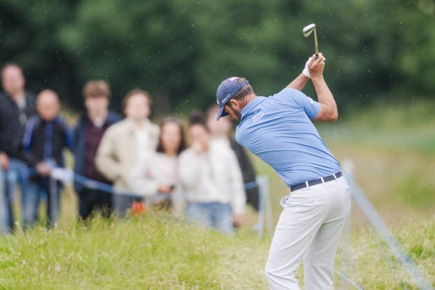 KLM Open 2026 - Day Three Scott Jamieson of Scotland plays his second shot from the fairway of the 16th hole during the third round of the KLM Open at The International in Amsterdam, Netherlands, on June 6, 2026. Amsterdam Netherlands  Copyright: xAndyxAstfalckx originalFilename:astfalck-klmopenr260606_npBOX.jpg