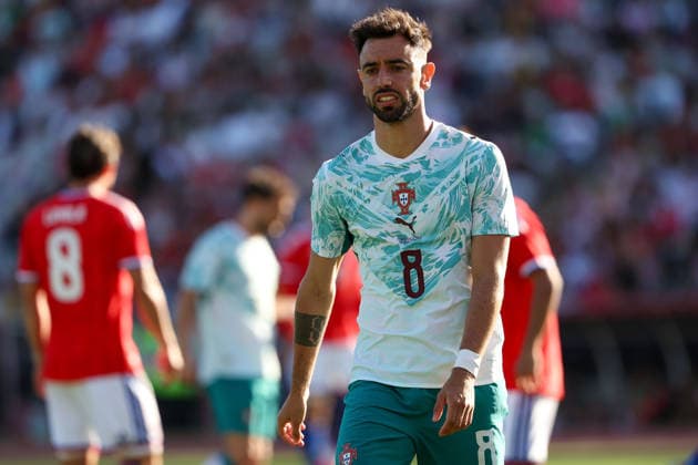 Bruno Fernandes (Portugal) during the International Friendly, Länderspiel, Nationalmannschaft match between Portugal and Chile at Estadio Nacional do Jamor on June 6, 2026, in Oeiras, Portugal. The match serves as preparation for the 2026 FIFA World Cup, WM, Weltmeisterschaft, Fussball in the United States. Copyright: JoaquimxFerreira