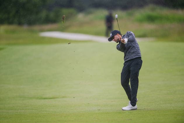 KLM Open 2026 - Day Three Davis Bryant of the United States plays his second shot from the fairway of the 16th hole during the third round of the KLM Open at The International in Amsterdam, Netherlands, on June 6, 2026. Amsterdam Netherlands  Copyright: xAndyxAstfalckx originalFilename:astfalck-klmopenr260606_npsNA.jpg