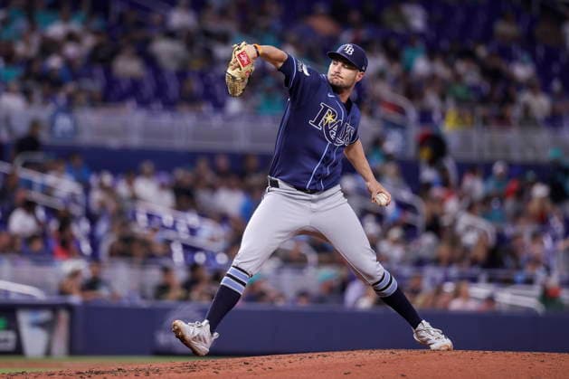 MLB, Baseball Herren, USA - Miami Marlins vs Tampa Bay Rays Tampa Bay Rays Left-Handed Pitcher Shane McClanahan in action during the Major League Baseball (MLB) game between the Miami Marlins and the Tampa Bay Rays in Miami, Florida, USA, 06 June 2026. MIAMI FLORIDA United States  Copyright: xCRISTOBALxHERRERA-ULASHKEVICHx