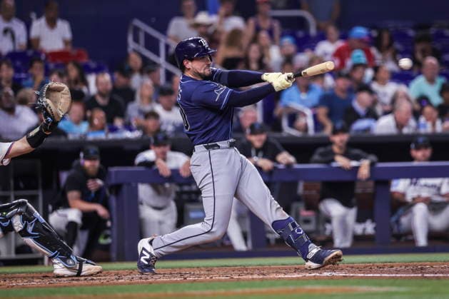 MLB, Baseball Herren, USA - Miami Marlins vs Tampa Bay Rays Tampa Bay Rays Catcher Nick Fortes in action during the Major League Baseball (MLB) game between the Miami Marlins and the Tampa Bay Rays in Miami, Florida, USA, 06 June 2026. MIAMI FLORIDA United States  Copyright: xCRISTOBALxHERRERA-ULASHKEVICHx