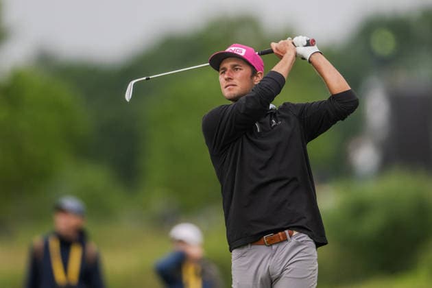 KLM Open 2026 - Day Three Hunter Logan of the United States plays his second shot from the fairway of the 16th hole during the third round of the KLM Open at The International in Amsterdam, Netherlands, on June 6, 2026. Amsterdam Netherlands  Copyright: xAndyxAstfalckx originalFilename:astfalck-klmopenr260606_npmth.jpg