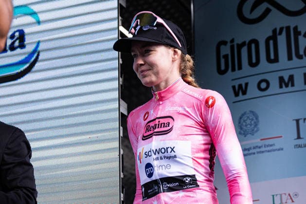 37th Giro d Italia Women 2026 - Stage 8 Anna Van Der Breggen of TEAM SD WORX - PROTIME wears the Pink Jersey after Stage 8 of the 37th Giro d Italia Women, a 106km stage reduced to Colle delle Finestre GPM due to ice fall risk, from Rivoli to Sestriere, in Italy, on June 6, 2026. Sestriere Italy  Copyright: xTommasoxBerardix originalFilename:berardi-37thgiro260606_npK1r.jpg