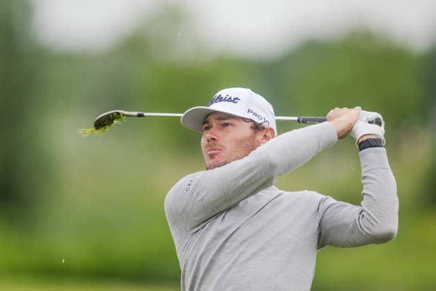 KLM Open 2026 - Day Three Jordan Gumberg of the United States plays his second shot from the fairway of the 16th hole during the third round of the KLM Open at The International in Amsterdam, Netherlands, on June 6, 2026. Amsterdam Netherlands  Copyright: xAndyxAstfalckx originalFilename:astfalck-klmopenr260606_npM7U.jpg