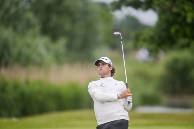 KLM Open 2026 - Day Three Angel Ayora of Spain plays his second shot from the fairway of the 16th hole during the third round of the KLM Open at The International in Amsterdam, Netherlands, on June 6, 2026. Amsterdam Netherlands  Copyright: xAndyxAstfalckx originalFilename:astfalck-klmopenr260606_npMxj.jpg