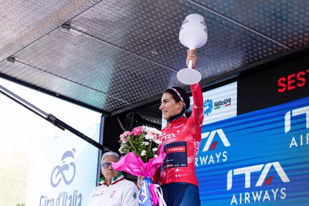 37th Giro d Italia Women 2026 - Stage 8 Elisa Balsamo of LIDL - TREK wears the Red Jersey after Stage 8 of the 37th Giro d Italia Women, a 106km stage reduced to Colle delle Finestre GPM due to ice fall risk, from Rivoli to Sestriere, in Italy, on June 6, 2026. Sestriere Italy  Copyright: xTommasoxBerardix originalFilename:berardi-37thgiro260606_npq7Q.jpg