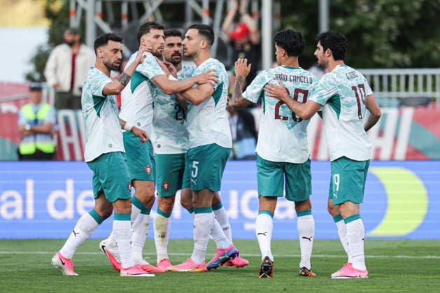 Friendly match Portugal - Chile, at Estadio Nacional do Jamor city of Oeiras - Portugal, June 6, 2026, Oeiras, Portugal. Portugal celebrates the 1-0 lead through Goncalo Guedes (Portugal ,19) Copyright: HMBxMedia FernandoxSoares