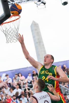 June 6, 2026, Warsaw, Masovian Voivodeship, Poland: Lithuania s AURELIJUS PUKELIS (24) in action during a FIBA 3x3 Basketball World Cup men s quarter-final game between Latvia and Lithuania in Warsaw, Poland. Warsaw Poland - ZUMAk204 20260606_zip_k204_059 Copyright: xRomanxKozielx