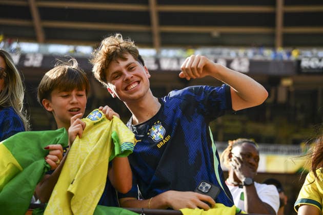 CLEVELAND, USA - JUNE 06: Brazilian fans during an International Friendly, Länderspiel, Nationalmannschaft match in preparation for the upcoming 2026 FIFA World Cup, WM, Weltmeisterschaft, Fussball between Brazil and Egypt (Photo by Rebekah Wynkoop SPP)  Copyright: xRebekahxWynkoop SPPx Sportspressphoto_SPR162339