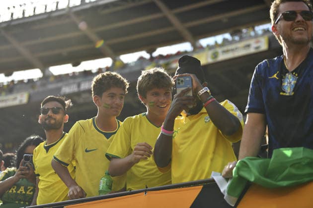 CLEVELAND, USA - JUNE 06: Brazilian fans during an International Friendly, Länderspiel, Nationalmannschaft match in preparation for the upcoming 2026 FIFA World Cup, WM, Weltmeisterschaft, Fussball between Brazil and Egypt (Photo by Rebekah Wynkoop SPP)  Copyright: xRebekahxWynkoop SPPx Sportspressphoto_SPR162338