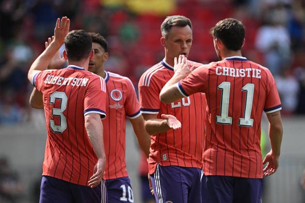 June 6, 2026, Harrison, New Jersey, USA: Scotland celebrate their first goal of the Road to 26 International Friendly, Länderspiel, Nationalmannschaft match at Sports Illustrated Stadium in Harrison New Jersey Scotland defeats Bolivia 4 to 0 Harrison USA - ZUMAa301 20260606_aaf_a301_011 Copyright: xBrooksxVonxArxx