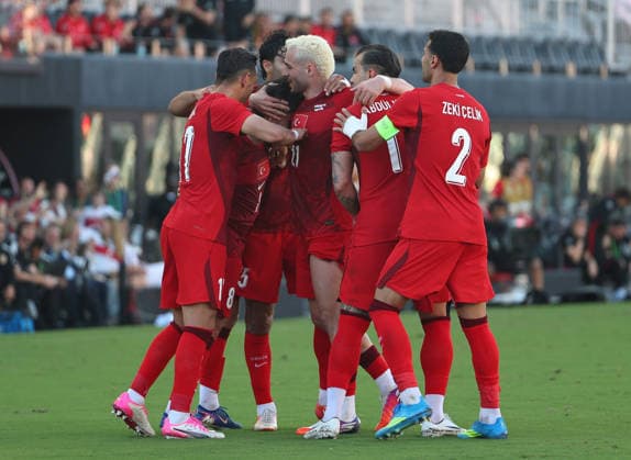 Turkiye s player celebrate their first goal during the International Friendly, Länderspiel, Nationalmannschaft match between Turkiye and Venezuela at Inter Miami FC Stadium on June 7, 2026 in Miami, United States. ( Copyright: ZiyaxUlasx-xDepoxPhotos 19122876