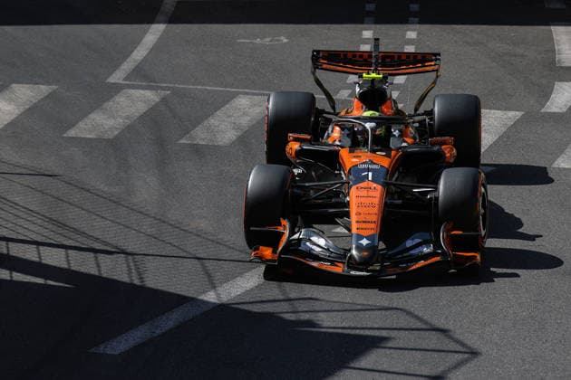 1 Lando Norris (GBR) McLaren Mastercard F1 Team (GBR) MCL40A Mercedes during the Qualifying of Formula 1 Louis Vuitton Grand Prix of Monaco at Circuit de Monaco in Monaco on June 06, 2026 in Monaco. (Photo by Philippe Nanchino Eurasia Images) Monaco Circuit de Monaco Monte Carlo Monaco