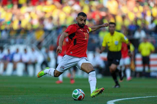 SOCCER 2026: Egypt Vs Brazil JUN 6 June 6, 2026: Egypt forward Mohamed Salah (10) kicks the ball towards the goal during the second half of the International Friendly, Länderspiel, Nationalmannschaft soccer match between Egypt and Brazil at Huntington Bank Field in Cleveland, Ohio. Brian Fisher CSM (Credit Image: Â Brian Fisher Cal Media) Cleveland Ohio United States of America EDITORIAL USE ONLY Copyright: xx ZUMA-20260606_zma_c04_053.jpg BrianxFisherx csmphotothree493366