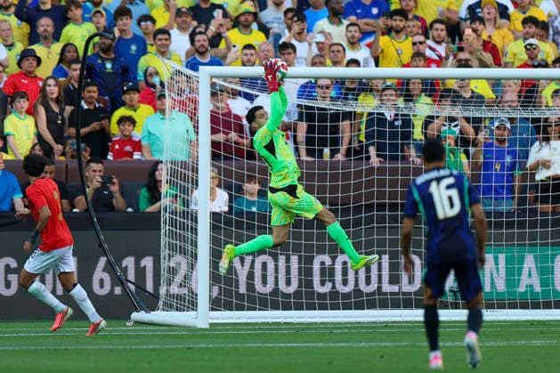SOCCER 2026: Egypt Vs Brazil JUN 6 June 6, 2026: Egypt goalkeeper Mostafa Shobeir (23) makes a save during the second half of the International Friendly, Länderspiel, Nationalmannschaft soccer match between Egypt and Brazil at Huntington Bank Field in Cleveland, Ohio. Brian Fisher CSM (Credit Image: Â Brian Fisher Cal Media) Cleveland Ohio United States of America EDITORIAL USE ONLY Copyright: xx ZUMA-20260606_zma_c04_077.jpg BrianxFisherx csmphotothree493373